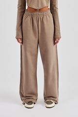 Paraiso Applique Wide Leg Jogger - Taupe