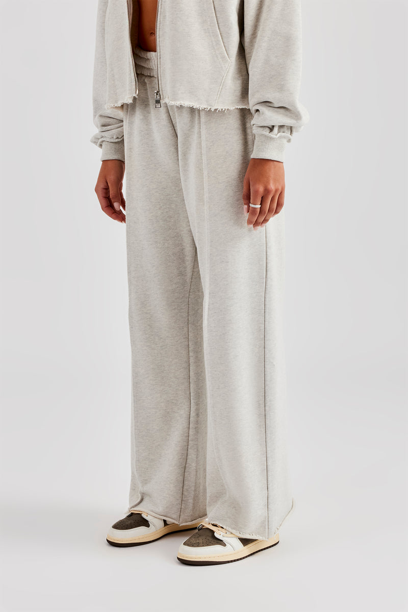 Womens Exposed Seam Zip Through Tracksuit - Grey Marl