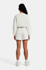 Esportivo Embroidered Sweatshirt & Short Set - Off White