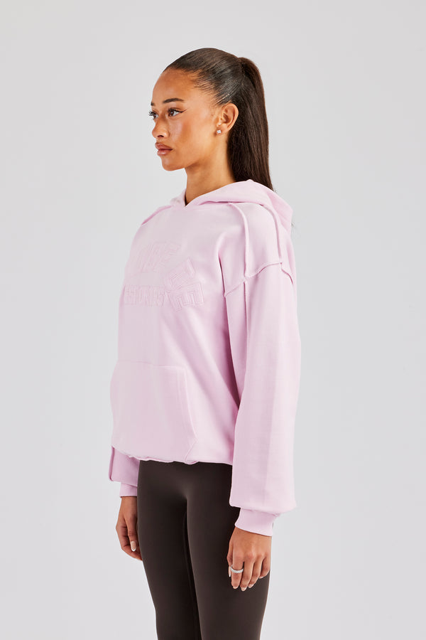 Overlock Oversized Hoodie - Pink