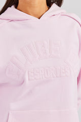 Overlock Oversized Hoodie - Pink