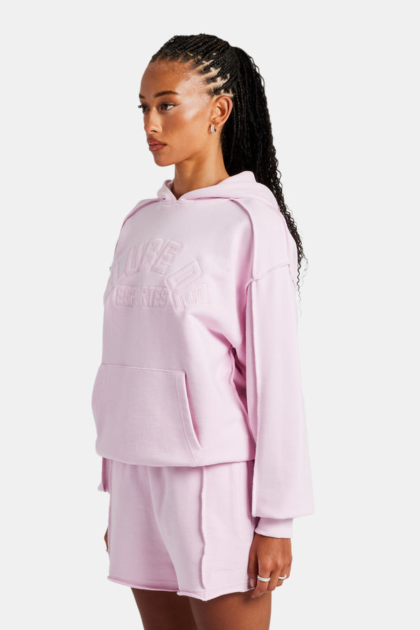 Overlock Oversized Hoodie - Pink