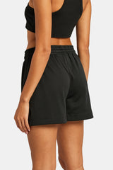 Mesh Shorts With Label - Black