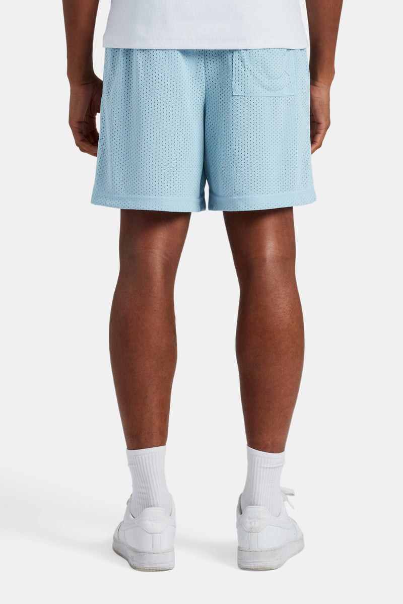 Cernucci Embroidered Mesh Short - Light Blue