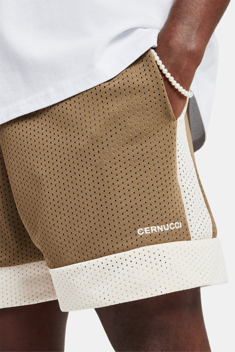 Cernucci Panel Mesh Short - Taupe