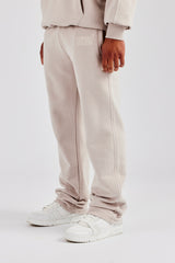 Washed Contrast Stitch Pearl Jogger - Stone