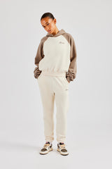 Contrast Raglan Sleeve Hoodie - White