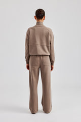 Funnel Neck Zip Through Tracksuit - Taupe