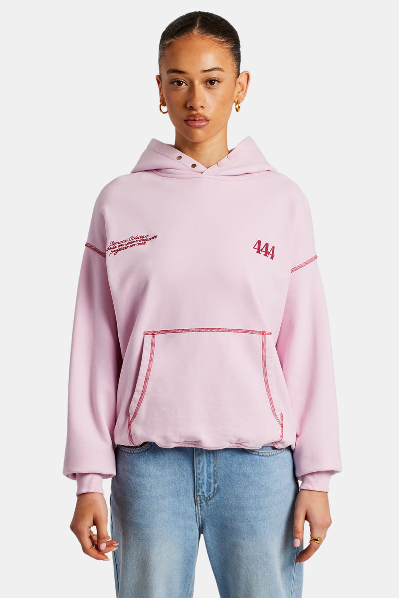 Cherub Print Hoodie - Bubblegum