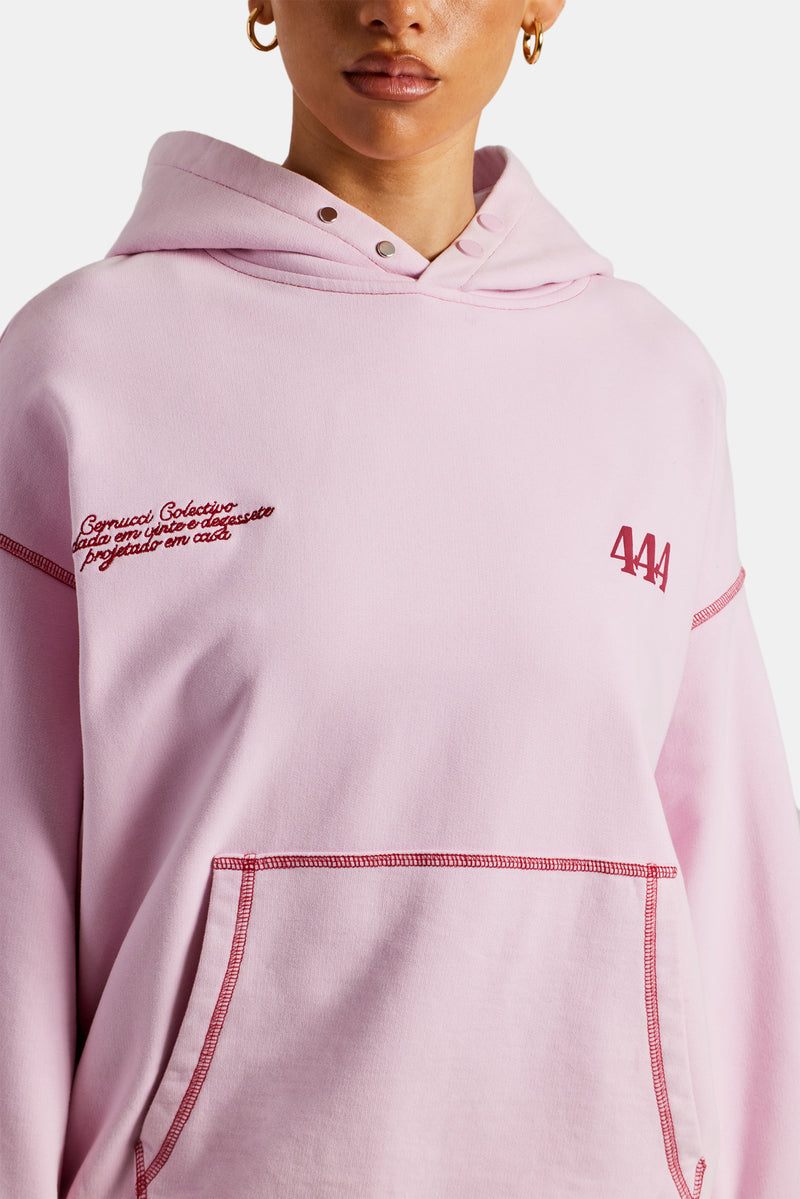 Cherub Print Hoodie - Bubblegum