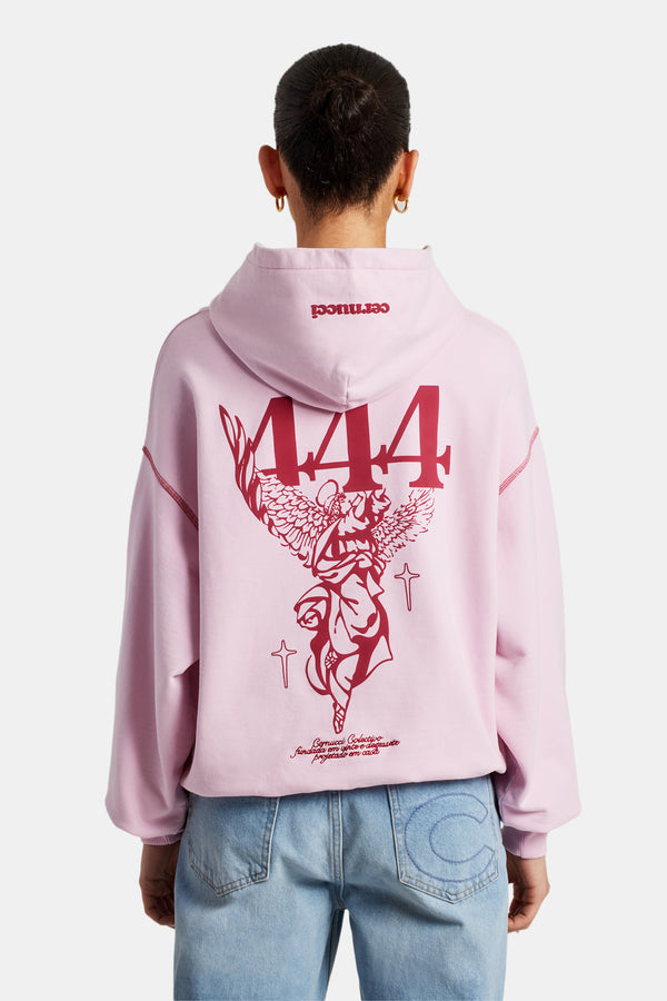 Cherub Print Hoodie - Bubblegum