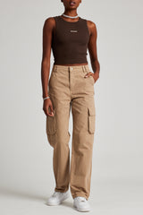 Straight Leg Cargo Trouser - Beige