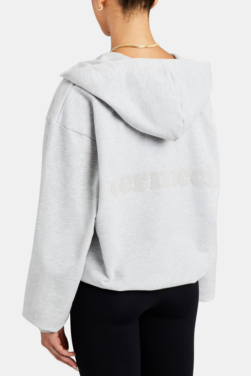 Oversized Zip Hoodie  - Ash Grey