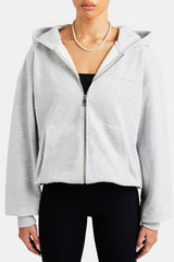 Oversized Zip Hoodie  - Ash Grey