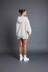 Oversized Zip Hoodie - Stone