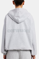 Womens Oversized Zip Hoodie - Ash Grey