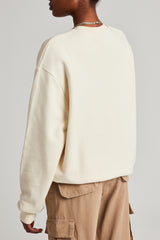 Oversized Cernucci Embroidered Sweatshirt - Ecru