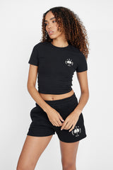 Palm Crest Jersey Shorts - Black