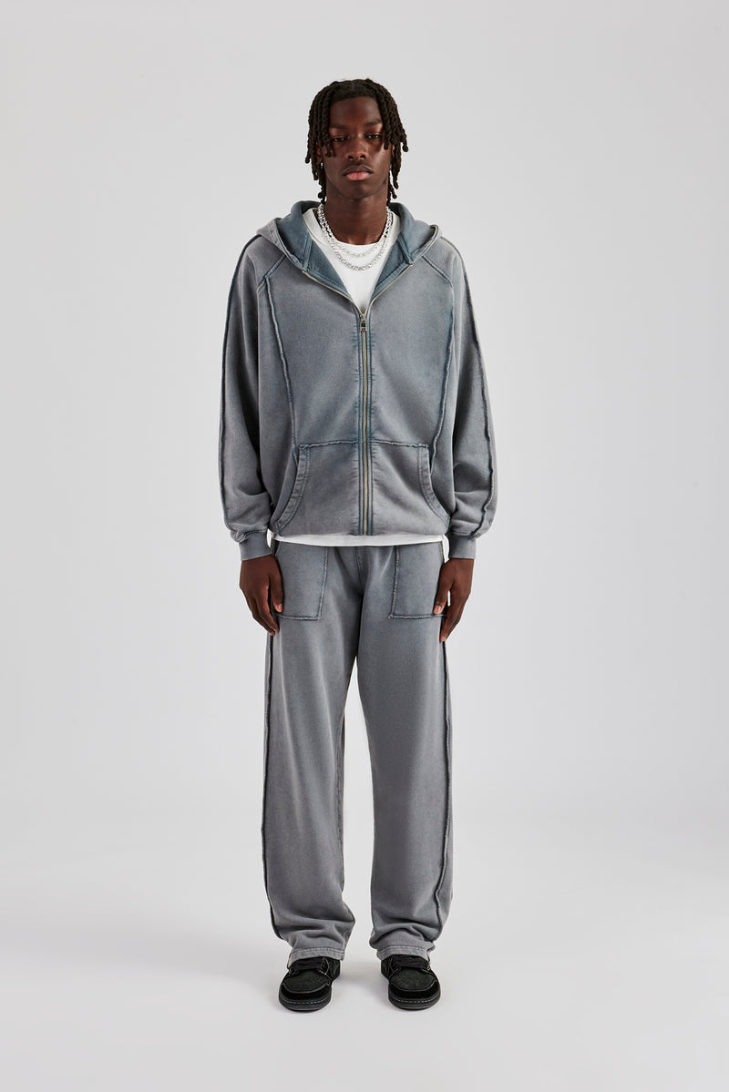 Acid Exposed Seam Jogger - Charcoal