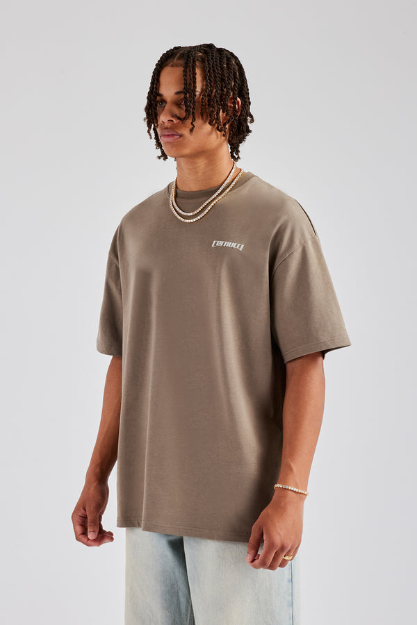 Percorrer Graphic Oversized T-Shirt - Taupe