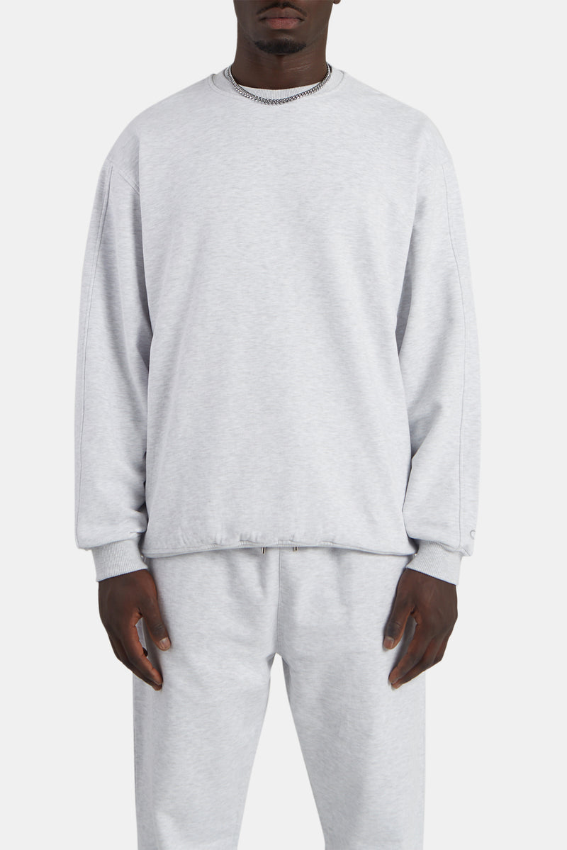 Crew Neck Sweatshirt - Light Grey Marl