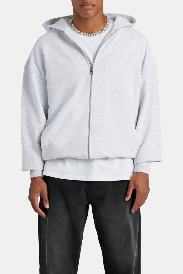 Zip Through Hoodie - Ash Grey