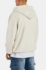 Oversized Zip Through Hoodie - Oat