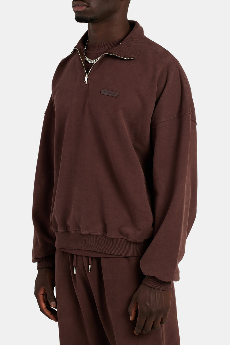 Half Zip Sweatshirt - Chestnut