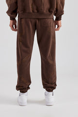 Rhinestone Diamond Cuffed Jogger - Chocolate