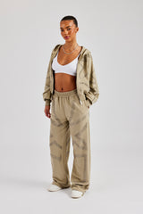 Rhinestone Cross Boxy Tracksuit - Khaki