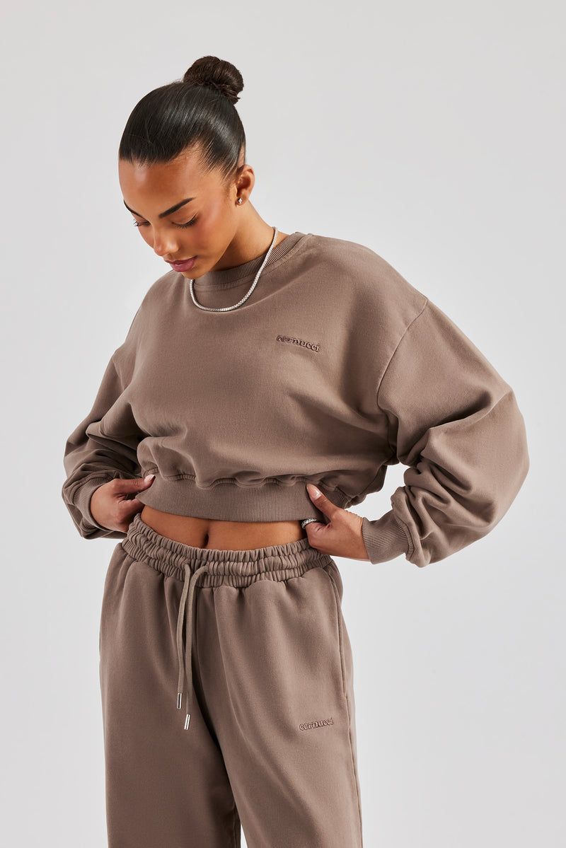 Cernucci Cropped Sweatshirt - Taupe