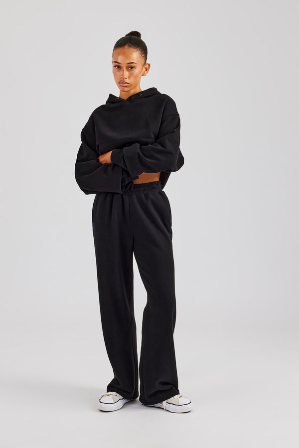 Cernucci Boxy Hoodie & Jogger Set - Black