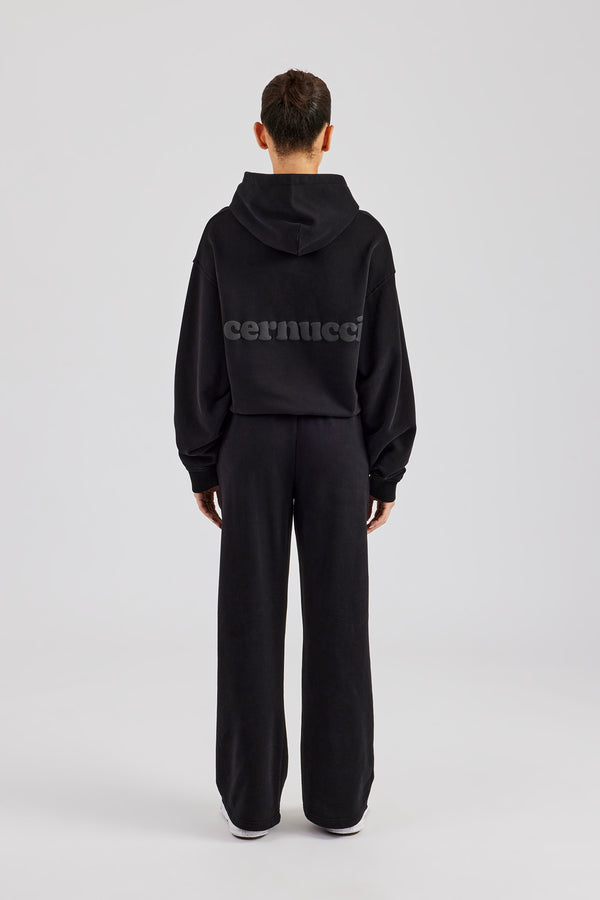 Cernucci Boxy Hoodie & Jogger Set - Black