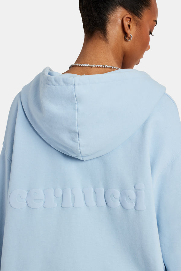 Cernucci Limited Zip Through Hoodie - Light Blue