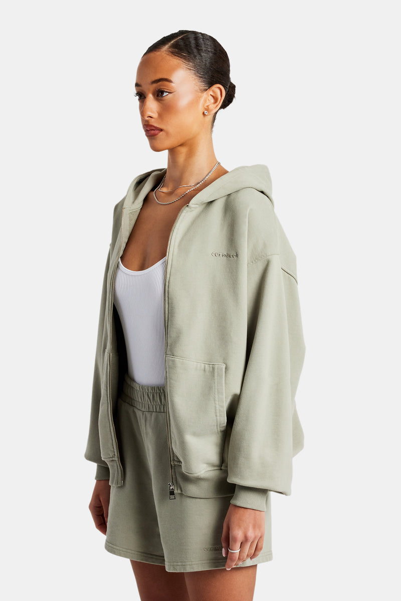 Cernucci Limited Zip Through Hoodie - Sage