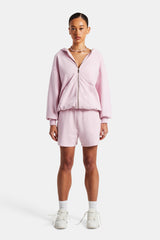 Cernucci Zip Through Hoodie & Short Set  - Pink