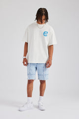 Raw Edge Denim Short - Iced Blue