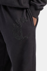 C Repeat Rhinestone Tracksuit - Black