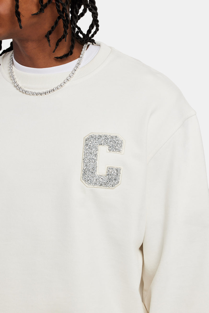 Embellished C Sweatshirt - Off White