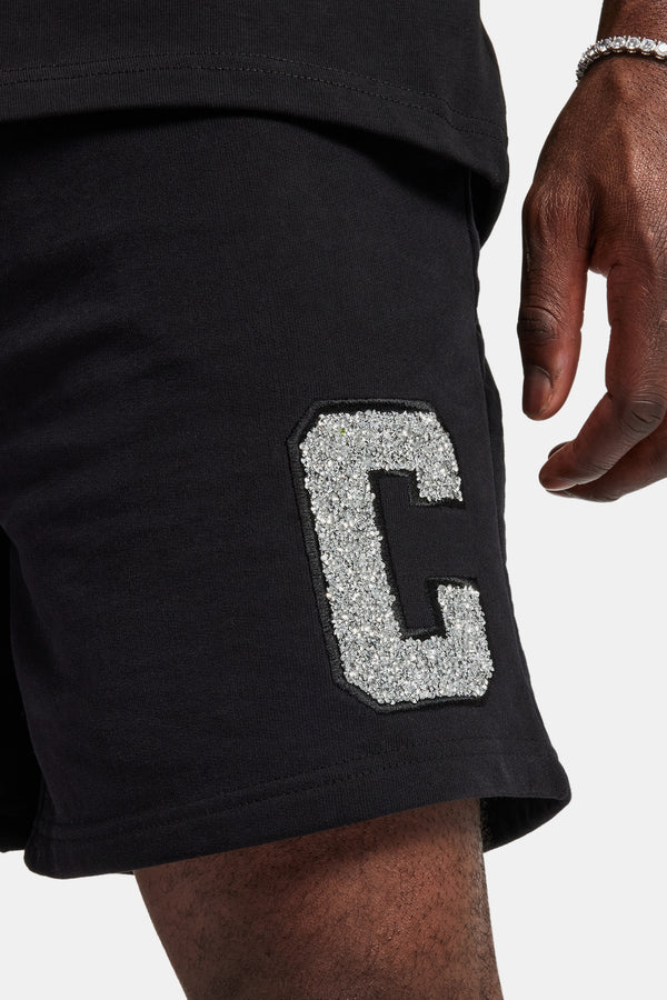 Embellished C Relaxed Short - Black