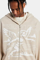 Cherub Script Zip Hoodie - Stone