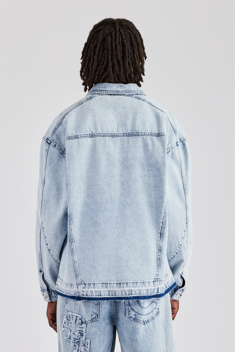 Denim Zip Jacket - Light Blue