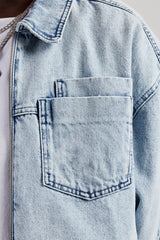 Denim Zip Jacket - Light Blue