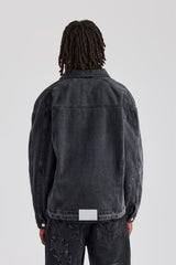 Denim Zip Jacket - Washed Grey