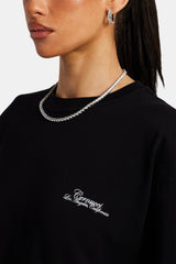 Womens California Text Oversized T-Shirt - Black