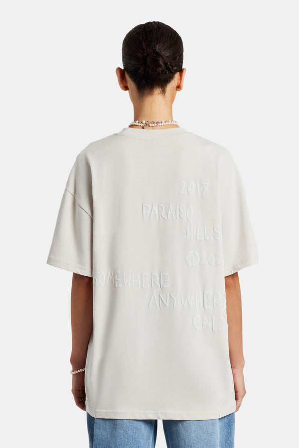 Womens Parasio Hills Text Oversized T-Shirt - Stone