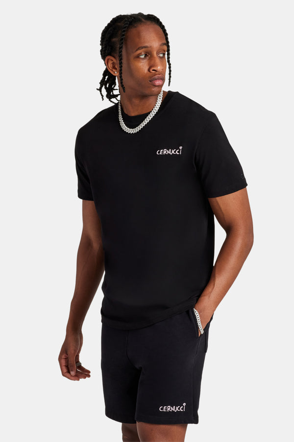 Logo Embroidered T-Shirt - Black