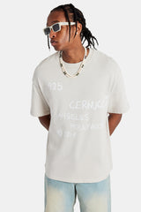 Cernucci Front Text Oversized T-Shirt - Stone