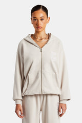 C Embroidered Zip Through Tracksuit - Stone