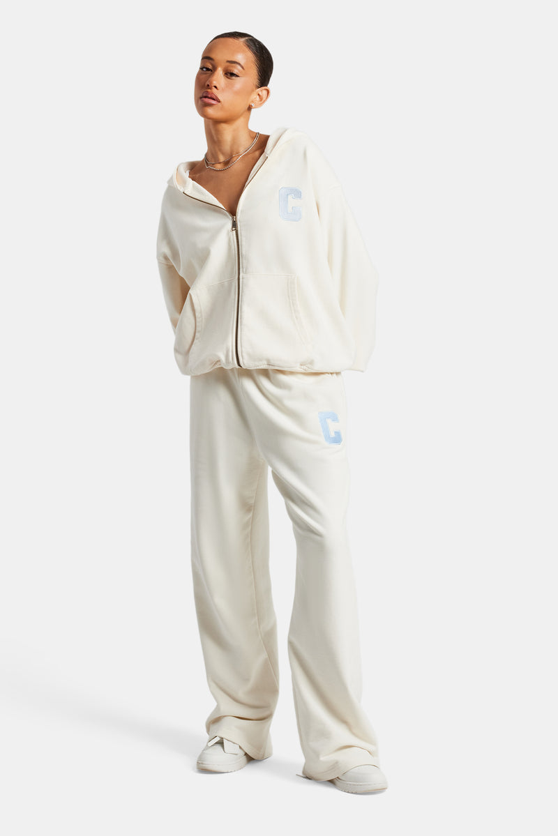 C Embroidered Zip Through Tracksuit - Off White